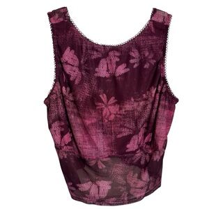 Princess Polly Size 18 Pink Waterhouse Floral Mesh Tank Top Y2K Rave Blouse
